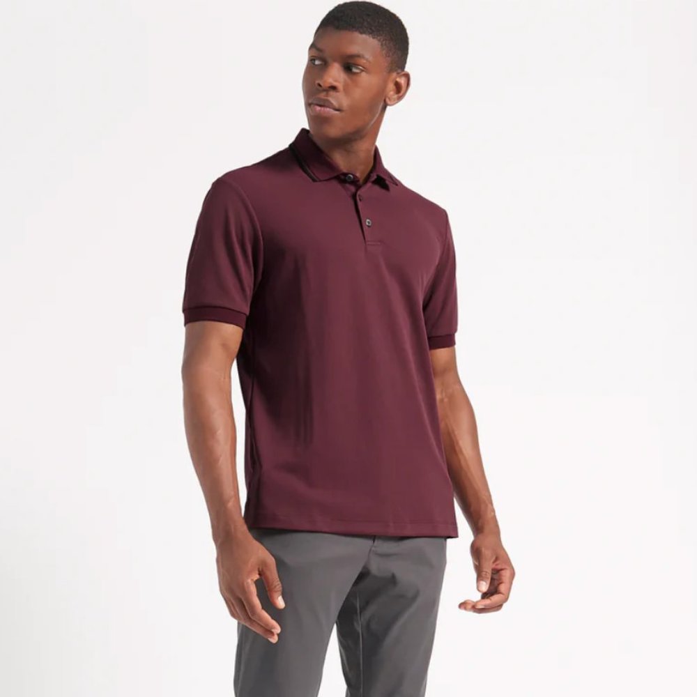 BEN SHERMAN 360 MOTION STRETCH POLO in BURGUNDY NWT